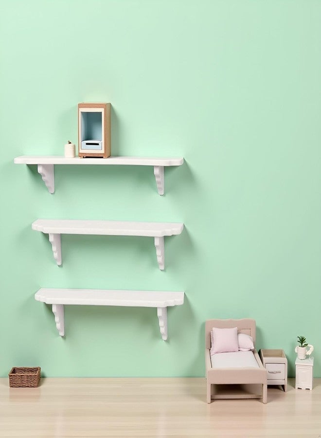 WaigN 2Pcs White Dollhouse Wall Shelf,1:12 Scale Miniature Dollhouse Decor Accessories, Doll House Storage Wall Shelf for Kitchen Scene DIY Craft Ornament Lightweight Decorative, Decorations - Image 5